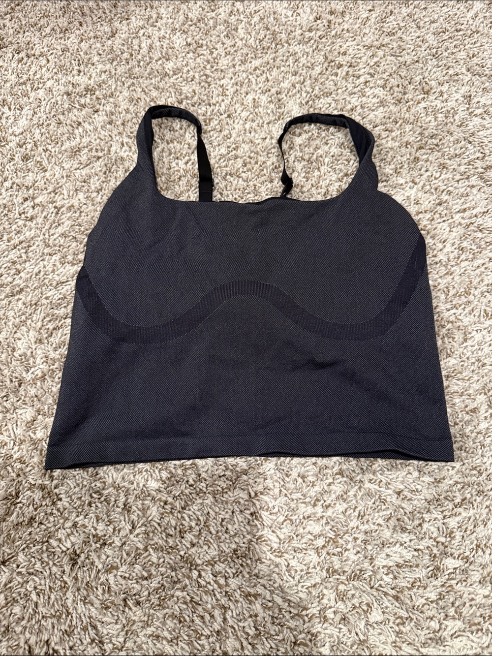 PINK Victoria's Secret Black Seamless Longline Sports Bra